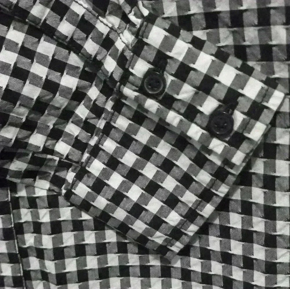 Tommy Hilfiger black and white checked shirt button down size S - Picture 5 of 8